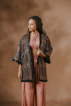 Sequin Short Kimono (Multicolor Black)