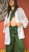 Sequin Short Kimono (White)